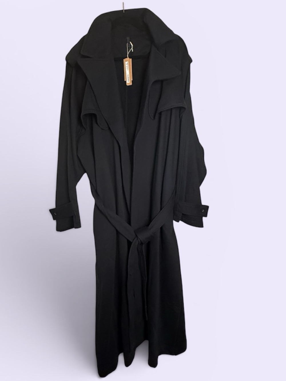 Skims Boyfriend Fleece Trench Coat in Onyx Large - Picture 6 of 6